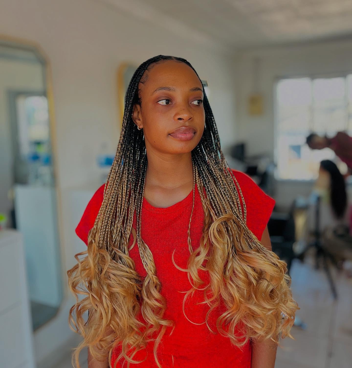 Beautiful hairstyle at Precious Hair Parlor